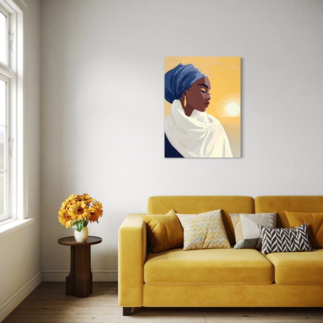 Blessed by the Sun African American Canvas Artwork Print (Blessed by the Sun Living Room)