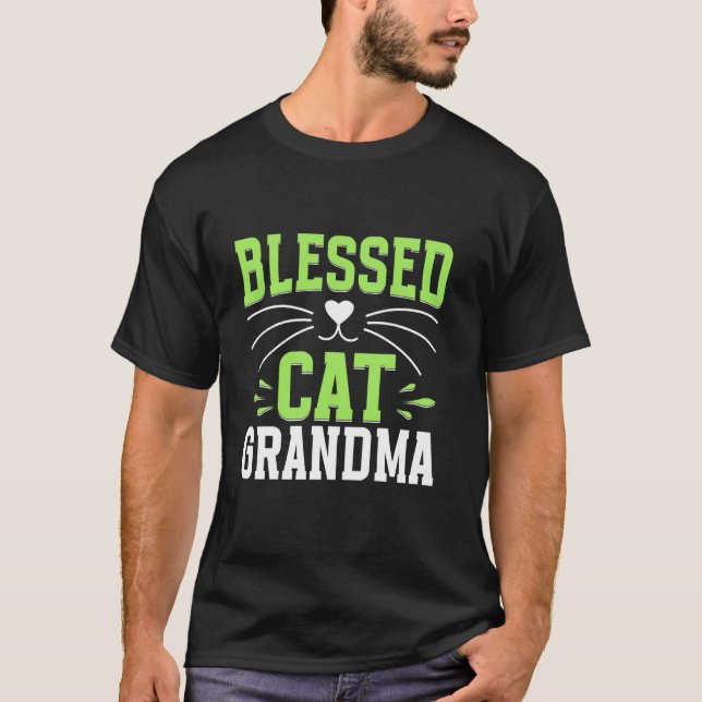 Blessed Cat Grandma T-Shirt (Front)
