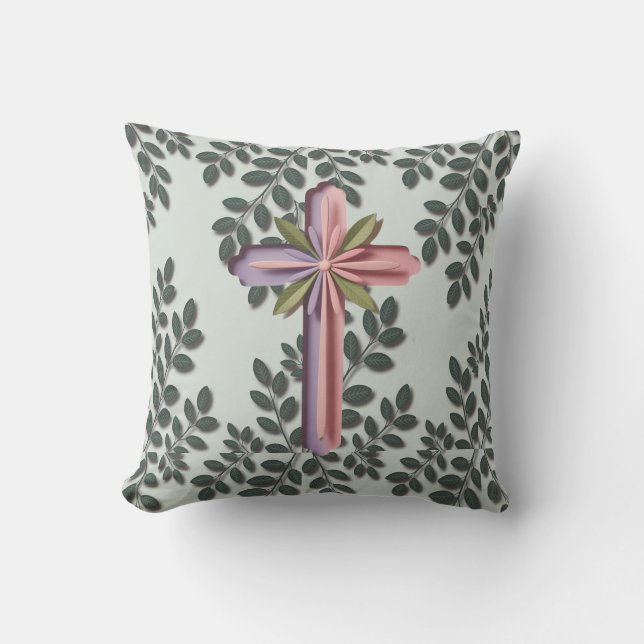 Blessed Christian Throw Pillow Ai design  (Front)