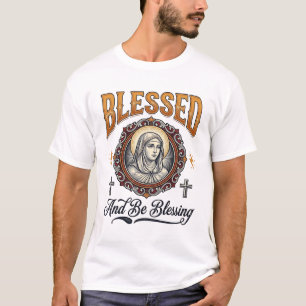 Blessed Christian Vintage Engraving T-Shirt Design