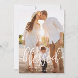 Blessed Christmas Holiday Handwritten Script Photo