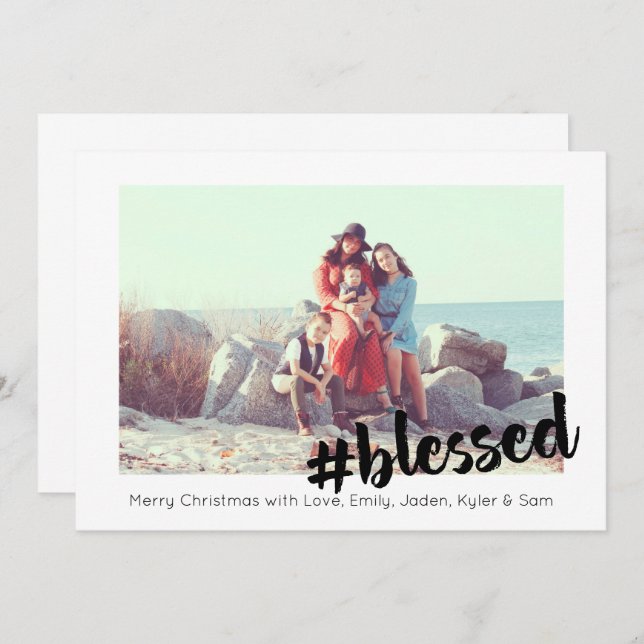 Blessed Christmas Photo Card (Front/Back)