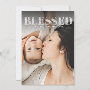 Blessed christmas photo holiday card