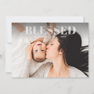 Blessed christmas photo holiday card