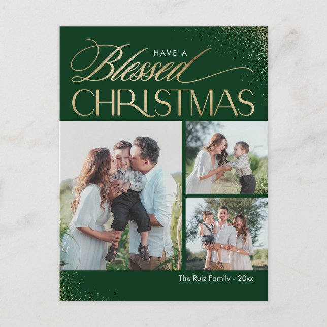 Blessed Christmas Religious Holiday Card Postcard (Front)