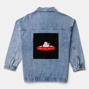 Blessed Christmas  Santa Christmas Denim Jacket