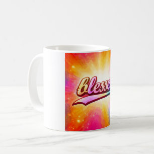 Blessed Colourful Typography Inspirational Coffee Mug