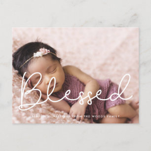Blessed Cute script photo holiday Postcard