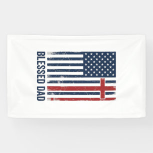 Blessed Dad Christian Flag Cross Vintage Shirt Des Banner