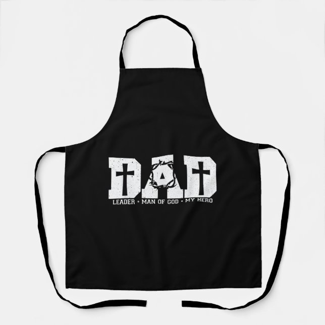 Blessed Dad Daddy Cross Christian Religious Father Apron (Front)