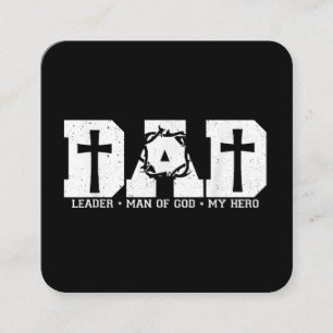 Blessed Dad Daddy Cross Christian Religious Father Square Business Card