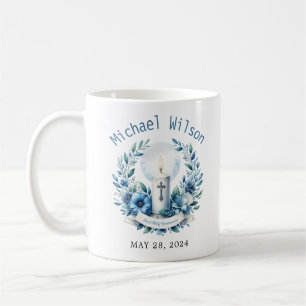 Blessed Day First Holy Communion Floral Coffee Mug