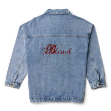 Blessed Denim Jacket (Red)