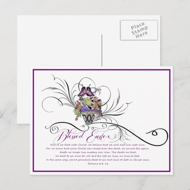 Blessed Easter Holiday Postcard (Front/Back)