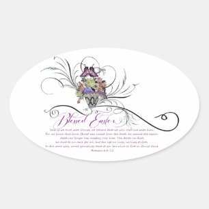 Blessed Easter Oval Sticker