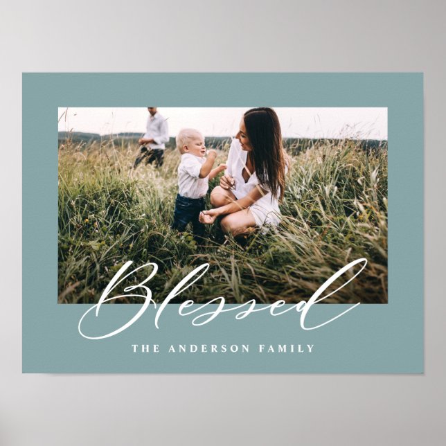 Blessed elegant stylish photo family poster (Front)