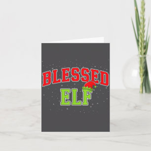Blessed Elf Christmas Family Matching Group Xmas  Card