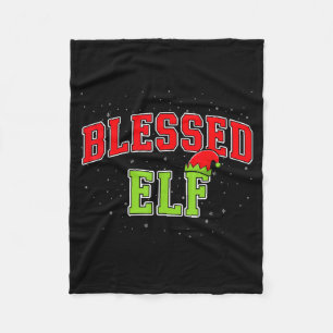 Blessed Elf Christmas Family Matching Group Xmas Fleece Blanket