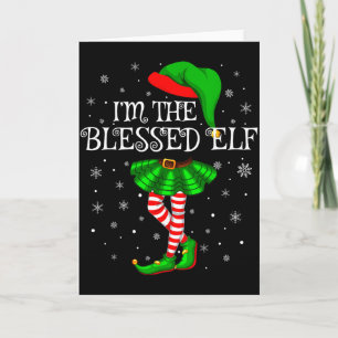 Blessed Elf Christmas Matching Family Women Girls Card