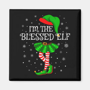 Blessed Elf Christmas Matching Family Women Girls Magnet