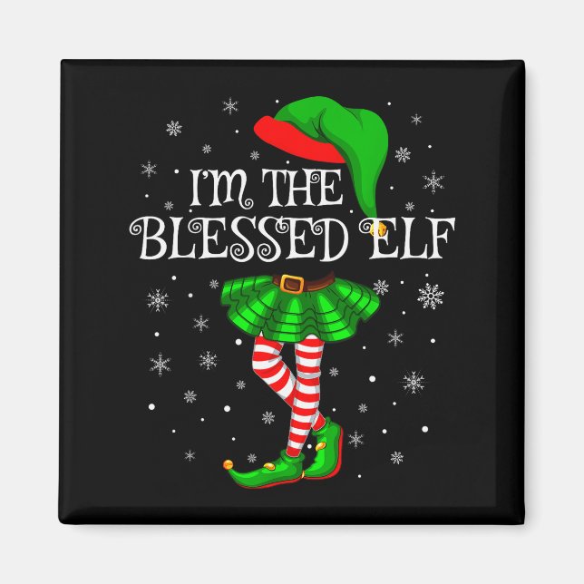 Blessed Elf Christmas Matching Family Women Girls  Magnet (Front)
