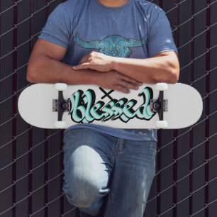 Blessed Faith Urban Street Art Hand Lettering Skateboard