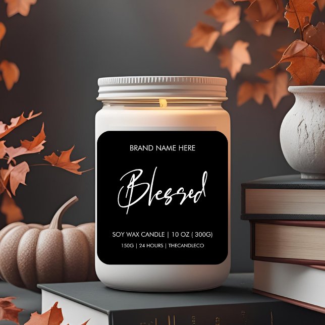 Blessed Fall Candle Label | Custom Black and White (Creator Uploaded)