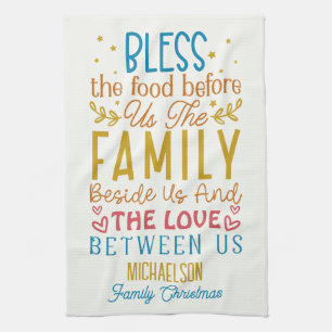 Blessed Family Christmas Prayer Tea Towel