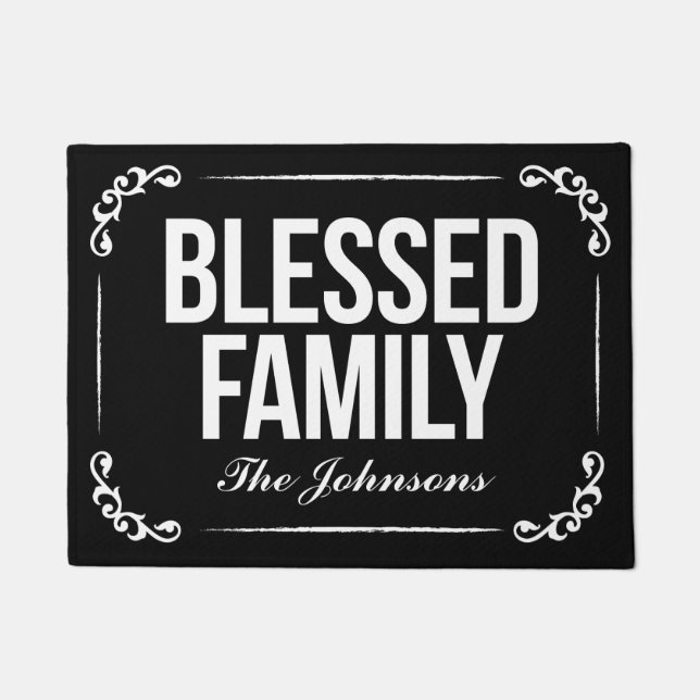 Blessed Family Doormat2 Doormat (Front)
