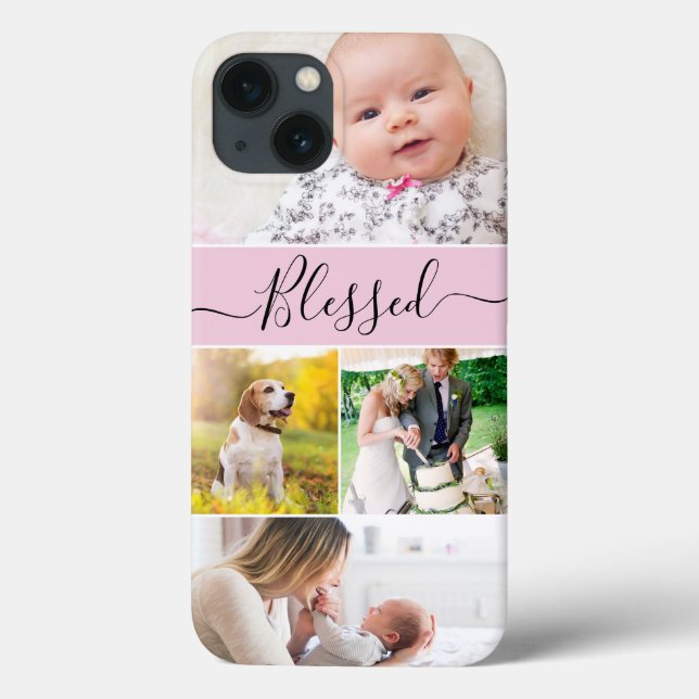 Blessed Family Photo Mum Memories Pink Case-Mate iPhone Case (Back)