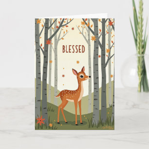 Blessed Fawn Birthday Card