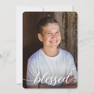Blessed First Holy Communion Boy Photo Thank you Card