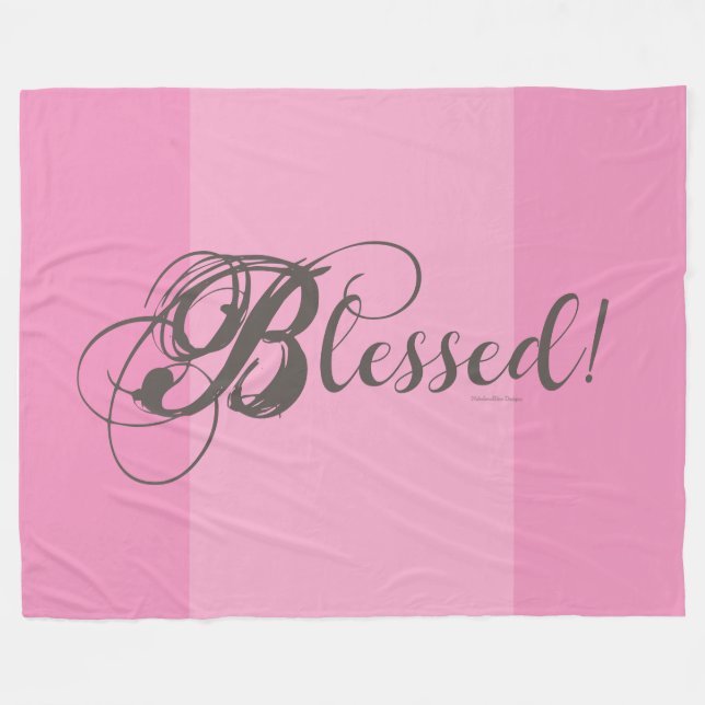 Blessed! Fleece Blanket (Pink) (Front (Horizontal))