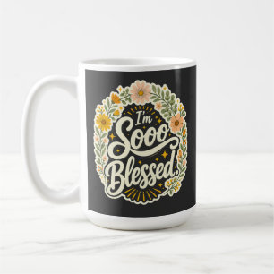 Blessed Floral Christian Faith Based Design Coffee Mug