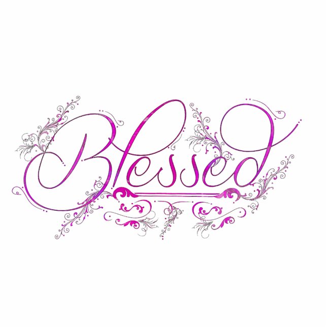 Blessed flourish fuchsia magnet standing photo sculpture (Front)