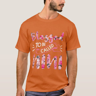 Blessed Flower Pattern Mum Mother s Day retro T-Shirt