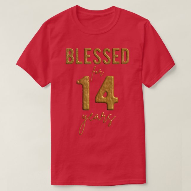 Blessed For 14 Years Old 14th Birthday Christmas G T-Shirt (Design Front)