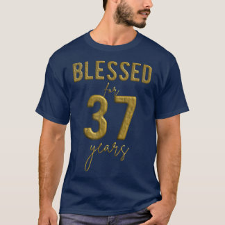 Blessed For 37 Years Old 37th Birthday Christmas W T-Shirt