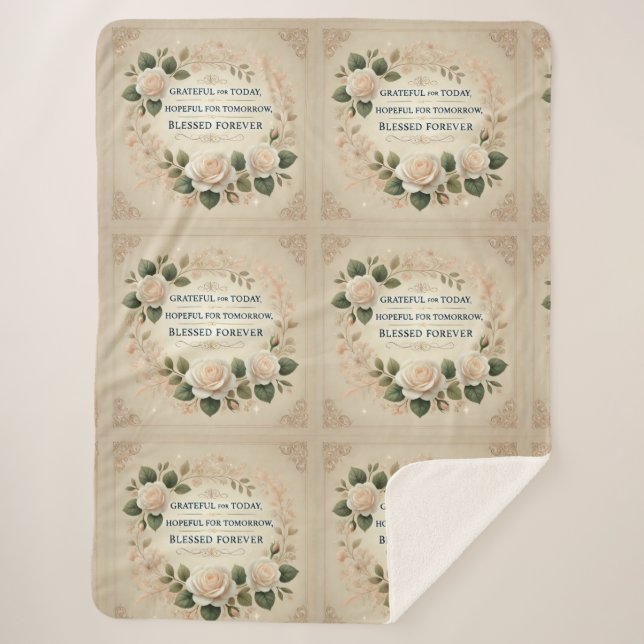 Blessed Forever AI art  Sherpa Blanket (Front)