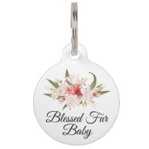 Blessed Fur Baby with Watercolor Floral Design