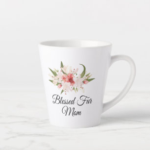Blessed Fur Mum with Watercolor Floral Design Latte Mug
