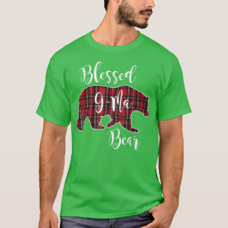 Blessed G-Ma Bear Red Tartan Plaid Grandma Gift T-Shirt