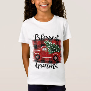 Blessed Gamma Red Truck Vintage Christmas Tree T-Shirt