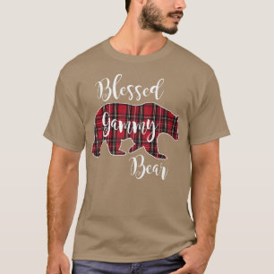 Blessed Gammy Bear Red Tartan Plaid Grandma Gift P T-Shirt