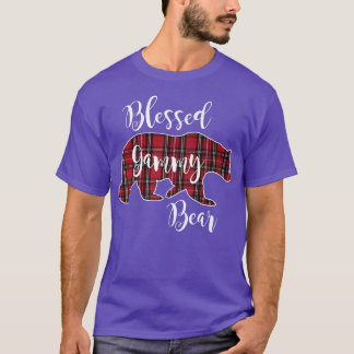 Blessed Gammy Bear Red Tartan Plaid Grandma Gift P T-Shirt