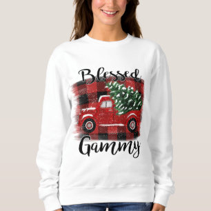 Blessed Gammy Red Truck Vintage Christmas Tree Sweatshirt