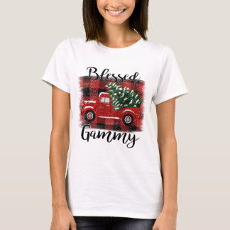Blessed Gammy Red Truck Vintage Christmas Tree T-Shirt