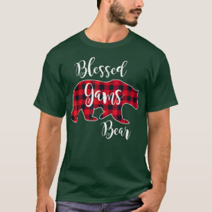 Blessed Gams Bear Red Buffalo Check Plaid Fun Gran T-Shirt