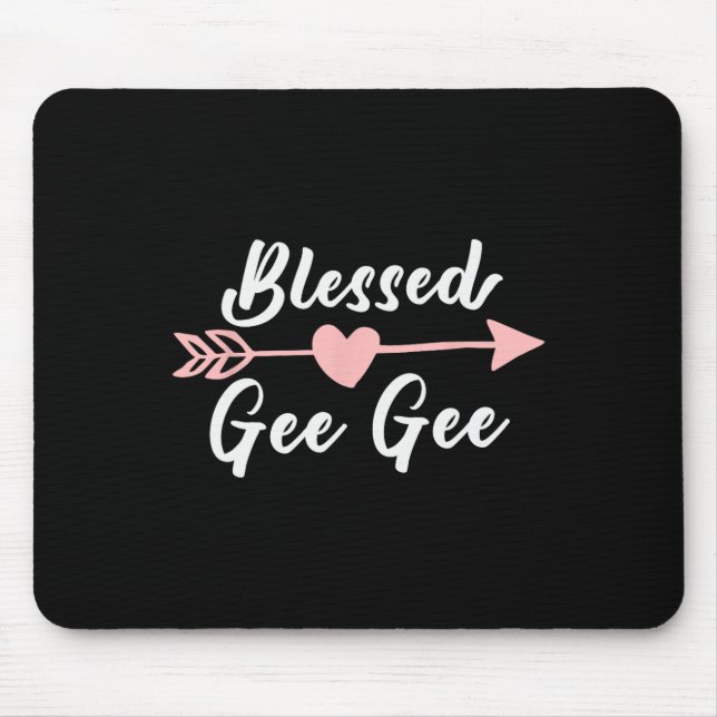 Blessed Gee-gee Arrow Heart Love Cute Funny Geegee Mouse Mat (Front)