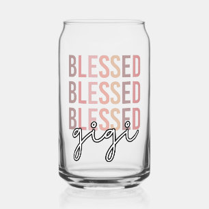 Blessed Gigi Gifts for Gigi Grandma Can Glass